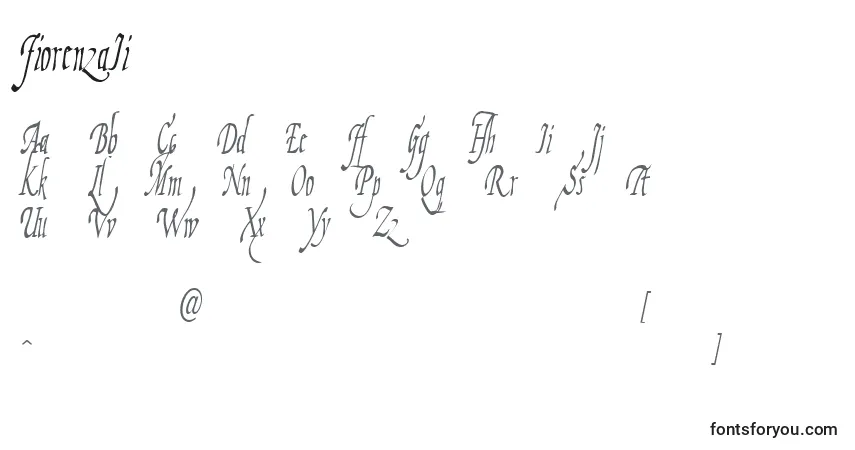 FiorenzaIi-fontti – aakkoset, numerot, erikoismerkit