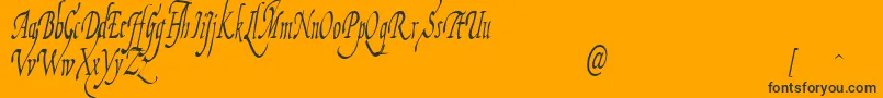 FiorenzaIi-Schriftart – Schwarze Schriften auf orangefarbenem Hintergrund