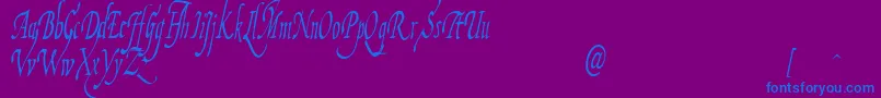 FiorenzaIi-Schriftart – Blaue Schriften auf violettem Hintergrund