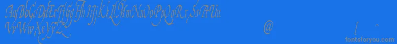 FiorenzaIi-Schriftart – Graue Schriften auf blauem Hintergrund