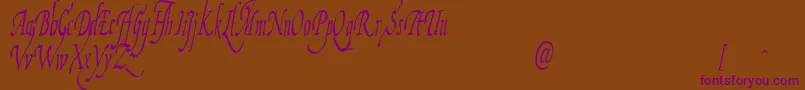 FiorenzaIi-Schriftart – Violette Schriften auf braunem Hintergrund