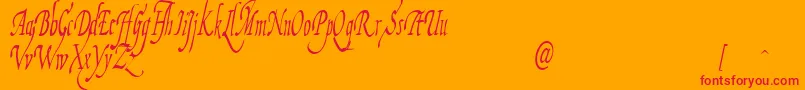 FiorenzaIi-Schriftart – Rote Schriften auf orangefarbenem Hintergrund
