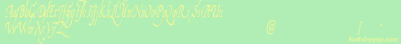 FiorenzaIi Font – Yellow Fonts on Green Background