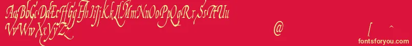 FiorenzaIi-Schriftart – Gelbe Schriften auf rotem Hintergrund