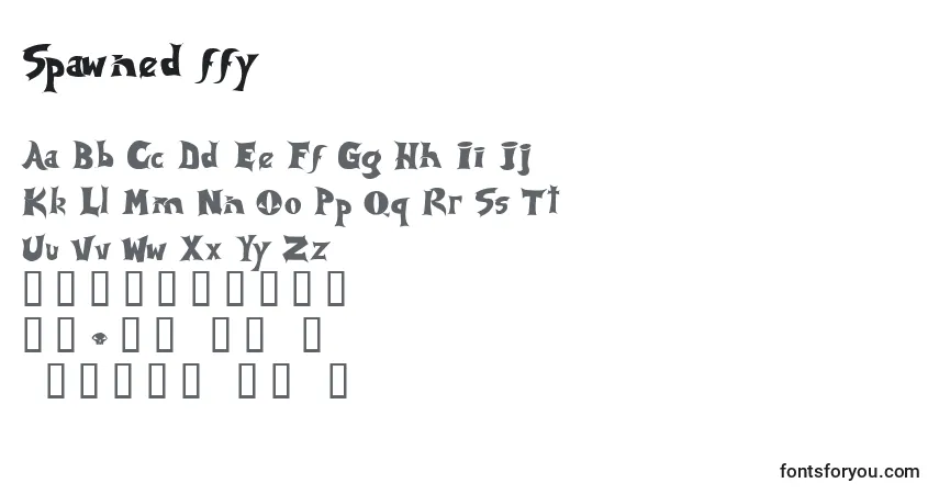 Spawned ffy-fontti – aakkoset, numerot, erikoismerkit