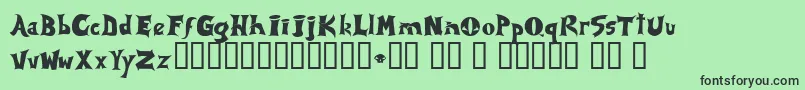 フォントSpawned ffy – 緑の背景に黒い文字