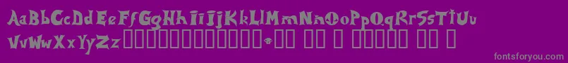 フォントSpawned ffy – 紫の背景に灰色の文字