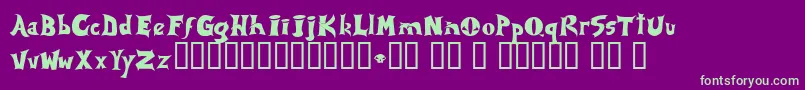 Spawned ffy Font – Green Fonts on Purple Background