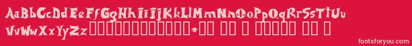Saiba mais sobre a fonte Spawned ffy Fonte Spawned ffy – fontes rosa em um fundo vermelho