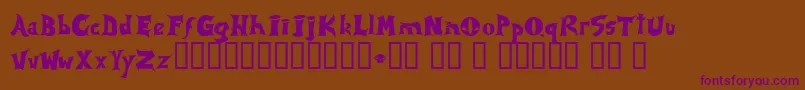 Spawned ffy Font – Purple Fonts on Brown Background