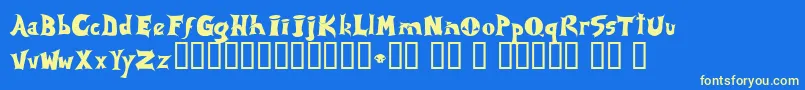 フォントSpawned ffy – 黄色の文字、青い背景