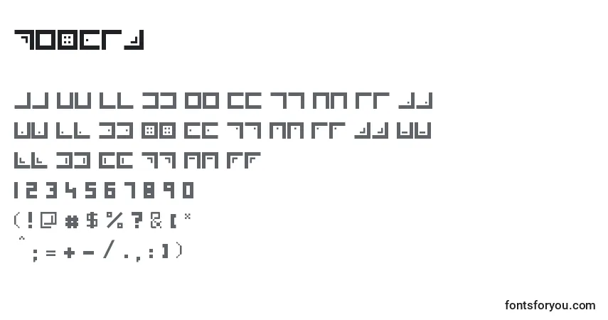 Шрифт Xenois – алфавит, цифры, специальные символы