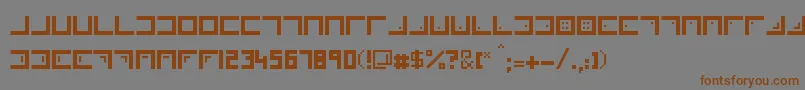 フォントXenois – 茶色の文字が灰色の背景にあります。