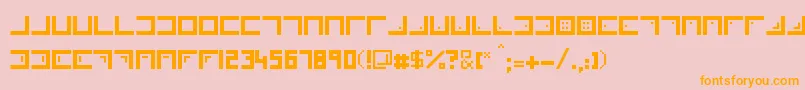 Xenois-Schriftart – Orangefarbene Schriften auf rosa Hintergrund