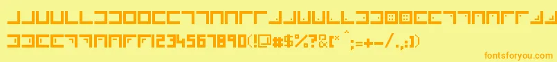 Xenois Font – Orange Fonts on Yellow Background