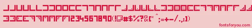 フォントXenois – ピンクの背景に赤い文字