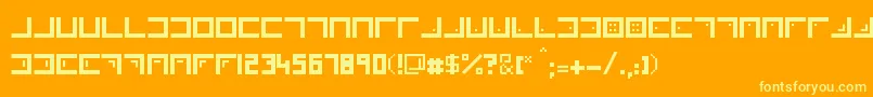 フォントXenois – オレンジの背景に黄色の文字