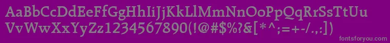 Fonte RecognitaBookSsiSemiBold – fontes cinzas em um fundo violeta