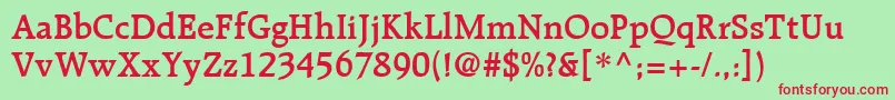 RecognitaBookSsiSemiBold Font – Red Fonts on Green Background