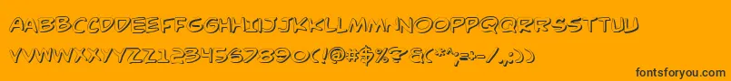 ComicBookCommando3D Font – Black Fonts on Orange Background