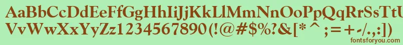 Шрифт GoudyOldStyleExtraBoldBt – коричневые шрифты на зелёном фоне