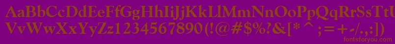 GoudyOldStyleExtraBoldBt Font – Brown Fonts on Purple Background