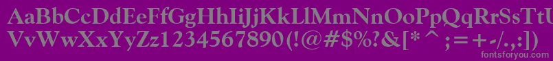 フォントGoudyOldStyleExtraBoldBt – 紫の背景に灰色の文字