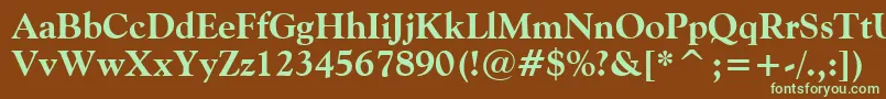 GoudyOldStyleExtraBoldBt-fontti – vihreät fontit ruskealla taustalla