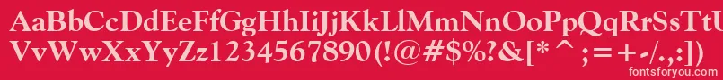 フォントGoudyOldStyleExtraBoldBt – 赤い背景にピンクのフォント