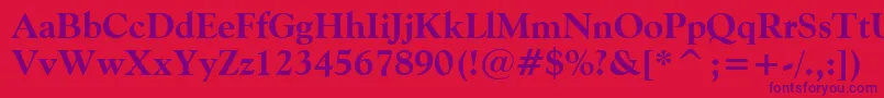 GoudyOldStyleExtraBoldBt Font – Purple Fonts on Red Background