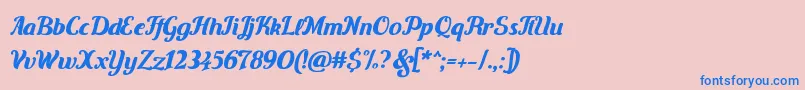 Carten Font – Blue Fonts on Pink Background