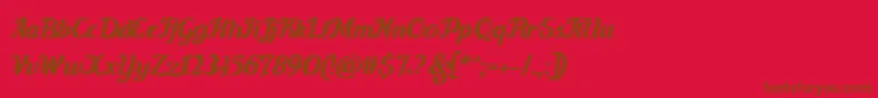 Carten-Schriftart – Braune Schriften auf rotem Hintergrund