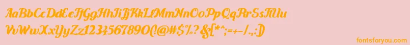 Carten-Schriftart – Orangefarbene Schriften auf rosa Hintergrund
