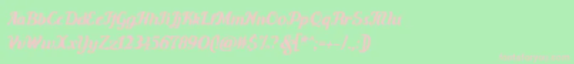 フォントCarten – 緑の背景にピンクのフォント