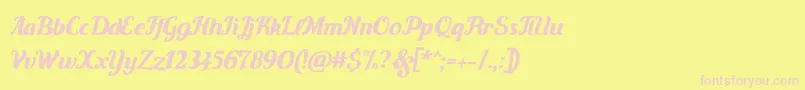 Carten Font – Pink Fonts on Yellow Background