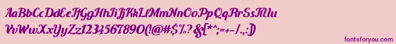 Carten Font – Purple Fonts on Pink Background