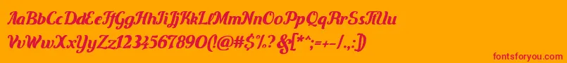 Carten Font – Red Fonts on Orange Background