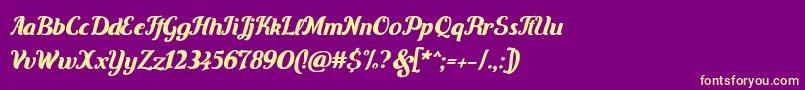 Carten-fontti – keltaiset fontit violetilla taustalla