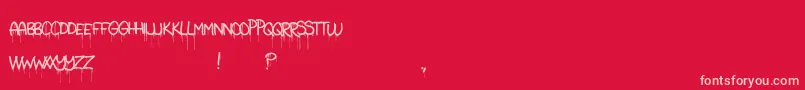 TakeWarning Font – Pink Fonts on Red Background