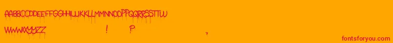 TakeWarning Font – Red Fonts on Orange Background