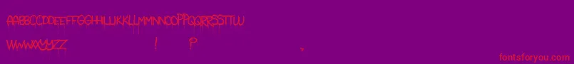 TakeWarning Font – Red Fonts on Purple Background