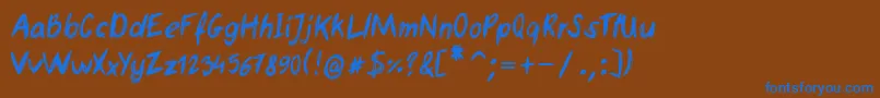 BeerMoney Font – Blue Fonts on Brown Background