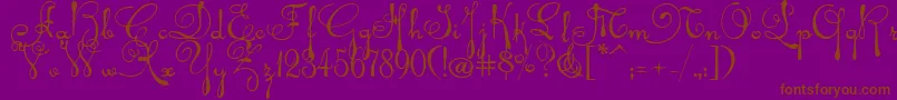 Rhalina Font – Brown Fonts on Purple Background