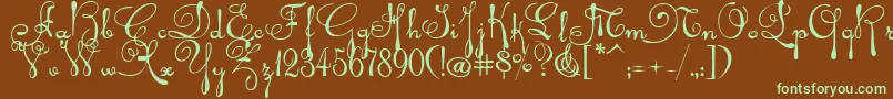 Rhalina Font – Green Fonts on Brown Background