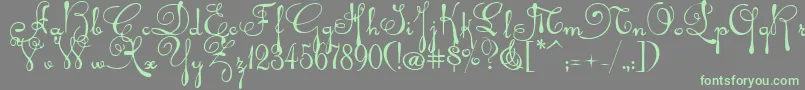 Rhalina Font – Green Fonts on Gray Background