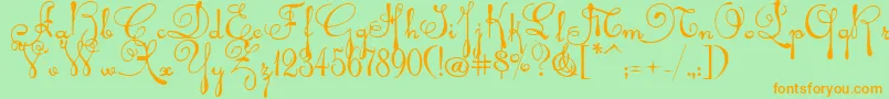 Rhalina Font – Orange Fonts on Green Background