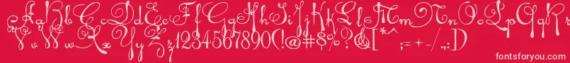 Rhalina Font – Pink Fonts on Red Background