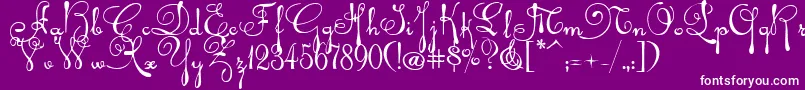 Rhalina Font – White Fonts on Purple Background