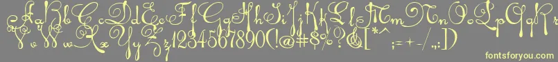 Rhalina Font – Yellow Fonts on Gray Background