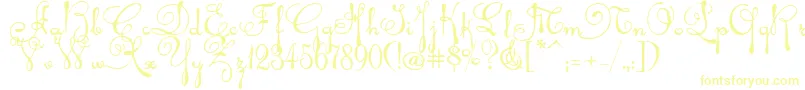 Rhalina Font – Yellow Fonts on White Background